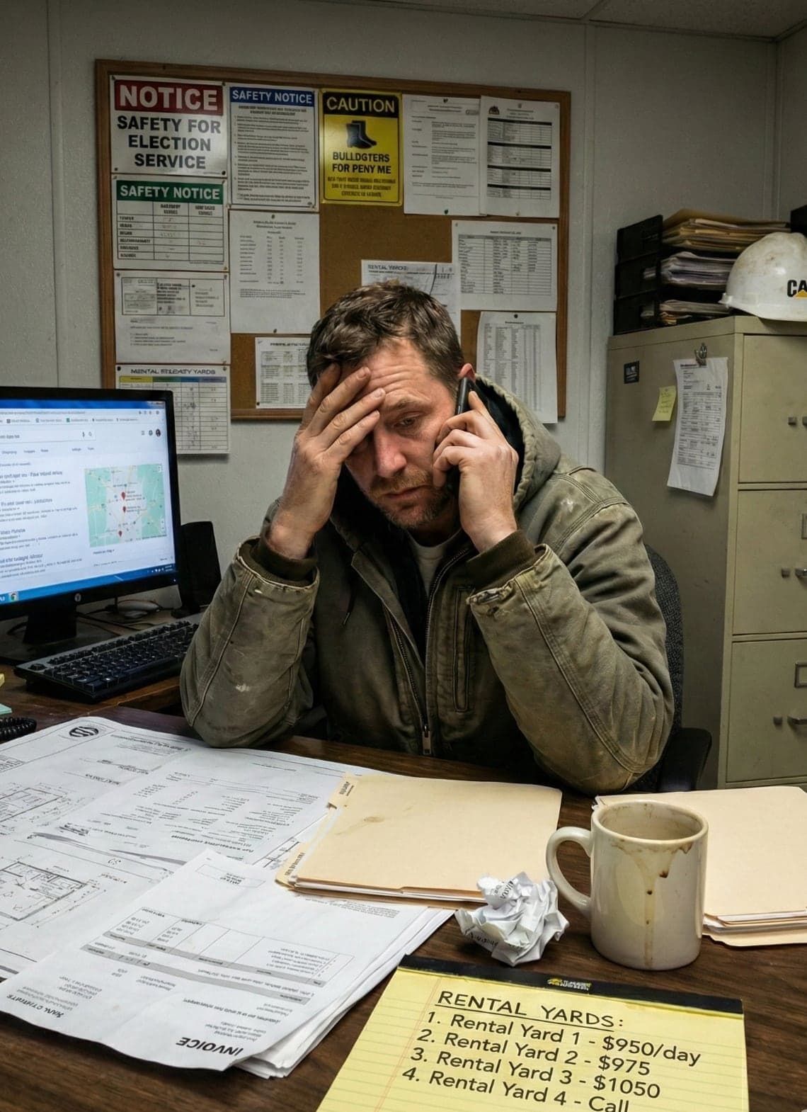 Project manager at desk